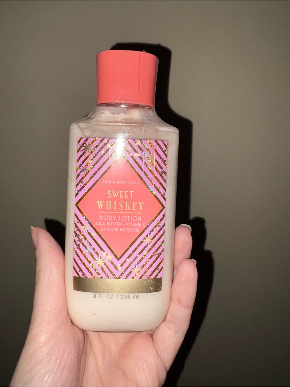 Bath & Body Works Sweet Whiskey Body Lotion - Pink & Gold Accents